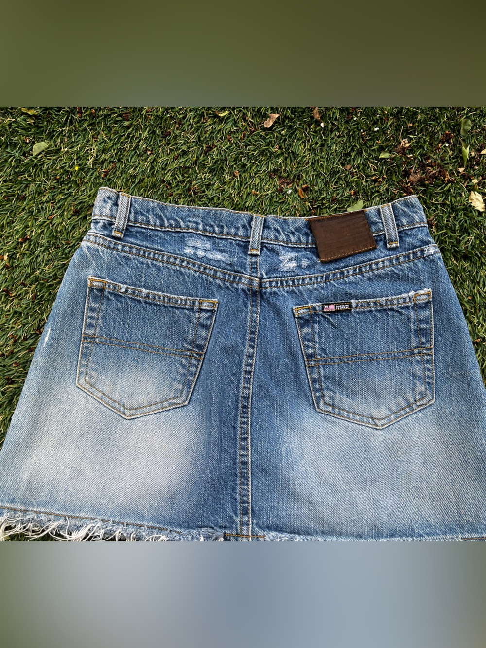 Vintage Ralph Lauren -Polo Denim Mini Skirt - Lightly distressed